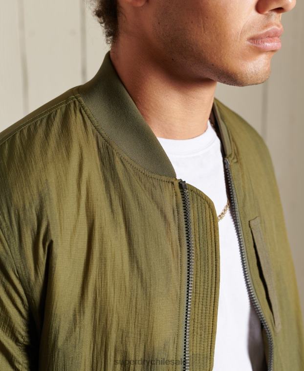 hombres Superdry verde chaqueta bomber militar ma1 2R68Z4674