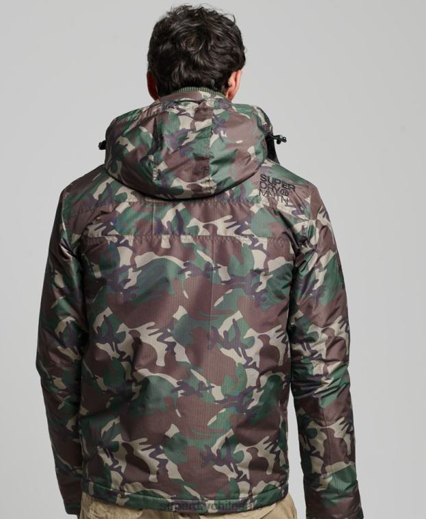 hombres Superdry verde chaqueta cortavientos mountain sd 2R68Z1015
