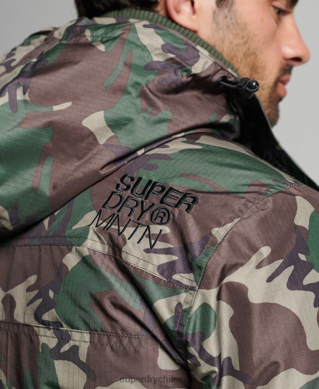 hombres Superdry verde chaqueta cortavientos mountain sd 2R68Z1015