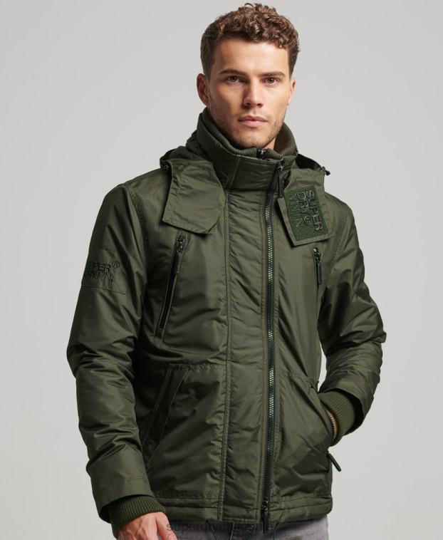 hombres Superdry verde chaqueta cortavientos mountain sd 2R68Z950
