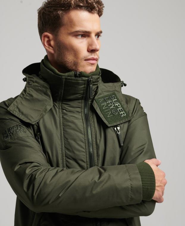 hombres Superdry verde chaqueta cortavientos mountain sd 2R68Z950