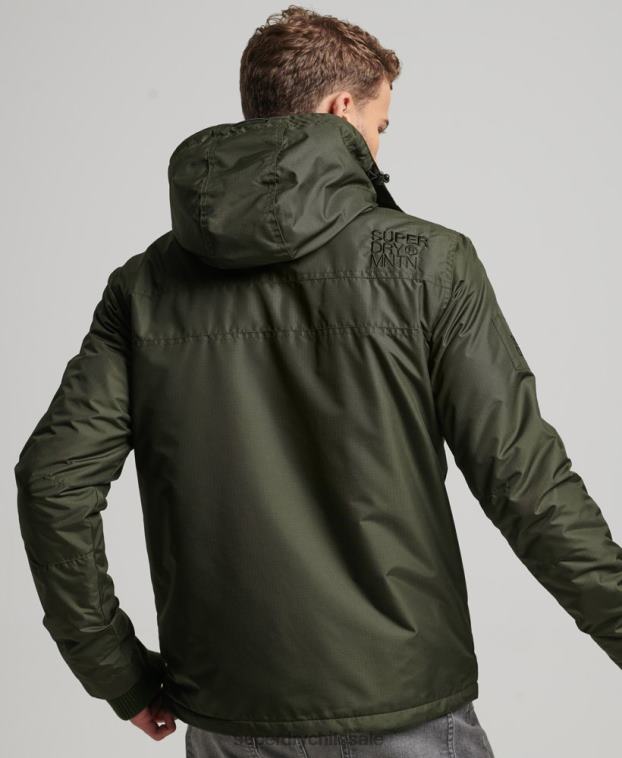 hombres Superdry verde chaqueta cortavientos mountain sd 2R68Z950