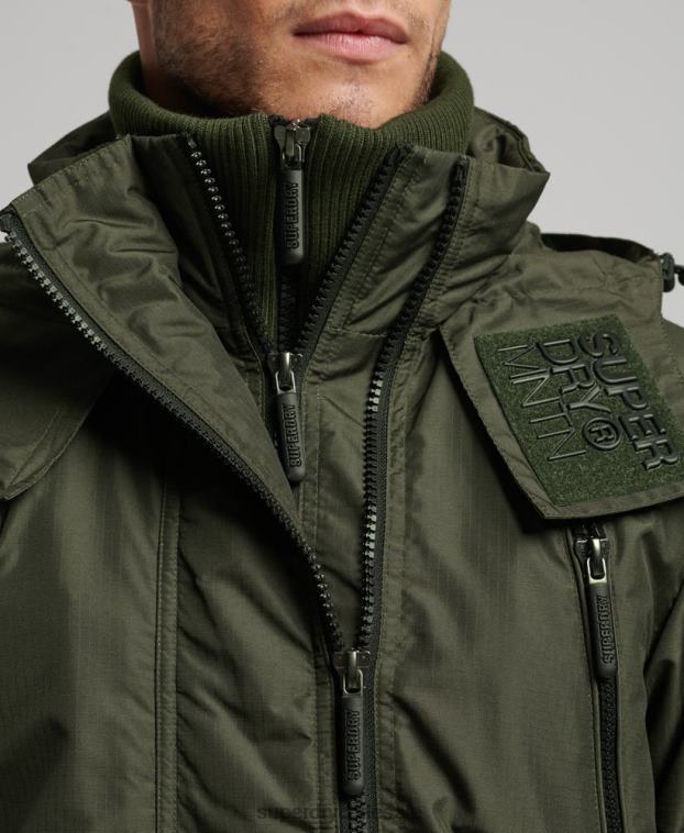 hombres Superdry verde chaqueta cortavientos mountain sd 2R68Z950