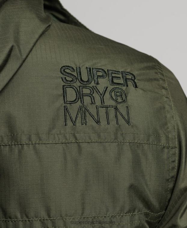 hombres Superdry verde chaqueta cortavientos mountain sd 2R68Z950