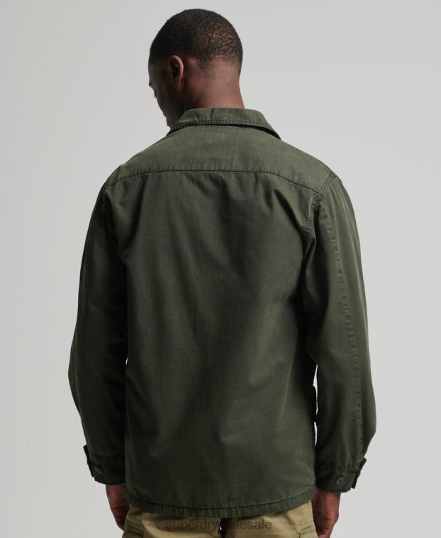 hombres Superdry verde chaqueta de combate tropical 2R68Z4701