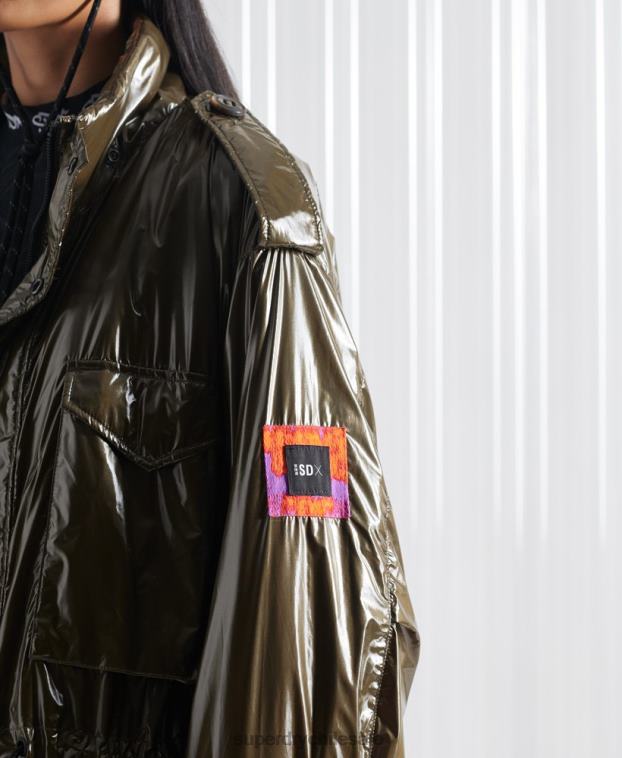 hombres Superdry verde chaqueta de edición limitada sdx m65 de alto brillo 2R68Z4584
