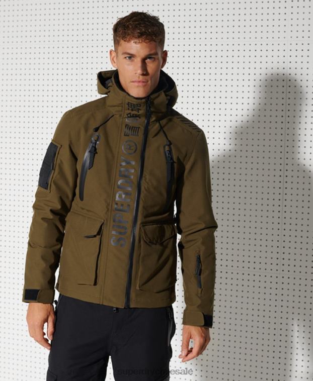 hombres Superdry verde chaqueta de rescate de montaña definitiva 2R68Z1401