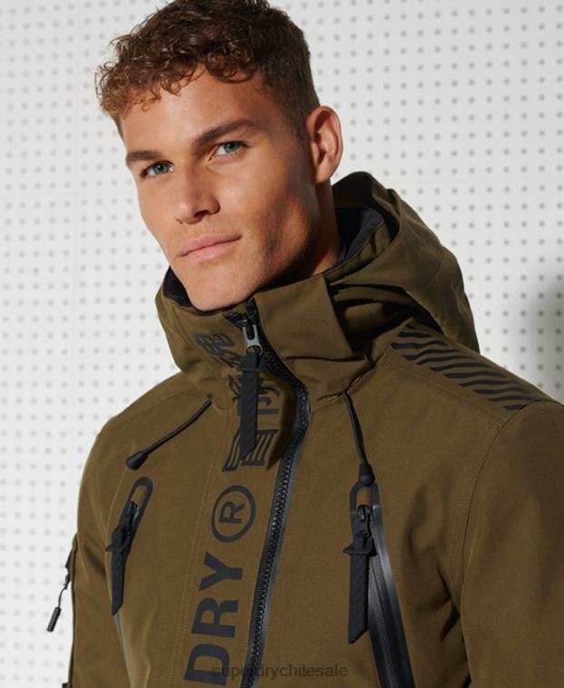 hombres Superdry verde chaqueta de rescate de montaña definitiva 2R68Z1401