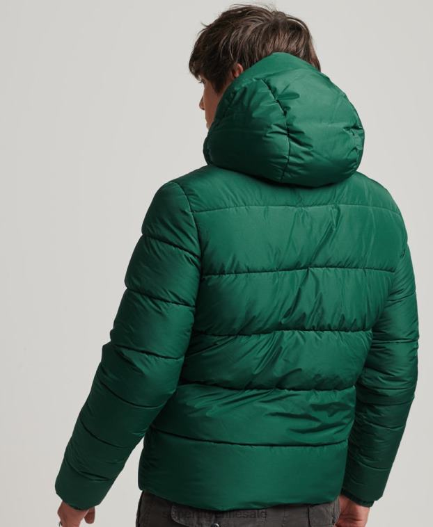 hombres Superdry verde chaqueta deportiva acolchada con capucha 2R68Z1021