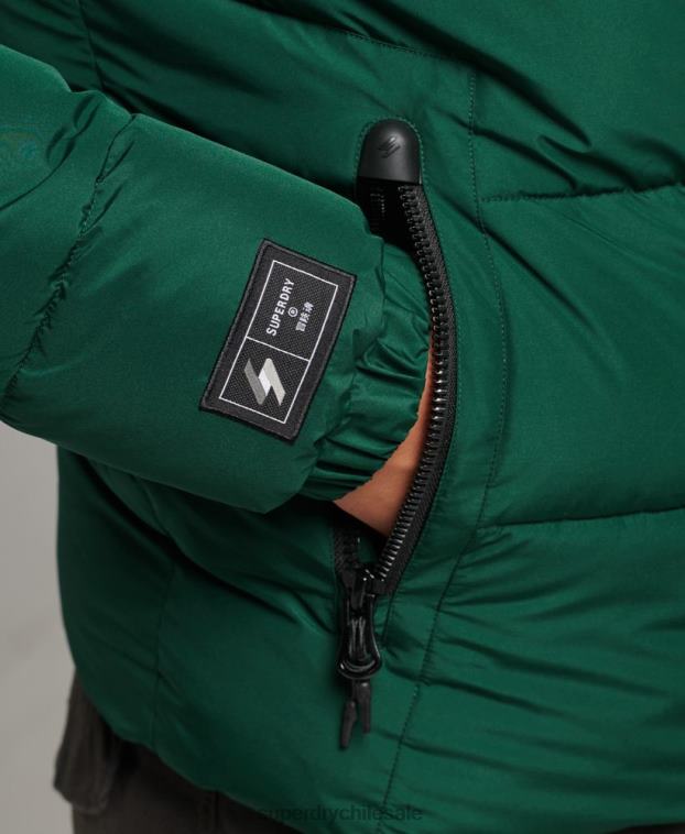 hombres Superdry verde chaqueta deportiva acolchada con capucha 2R68Z1021