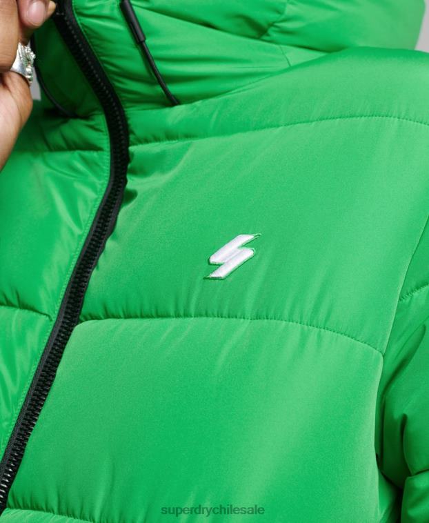 hombres Superdry verde chaqueta deportiva acolchada con capucha 2R68Z1090