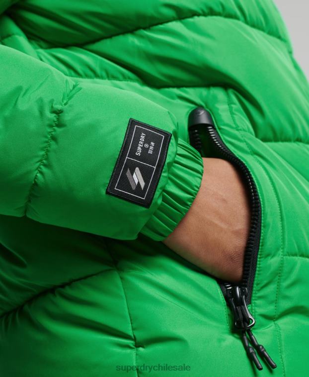 hombres Superdry verde chaqueta deportiva acolchada con capucha 2R68Z1090