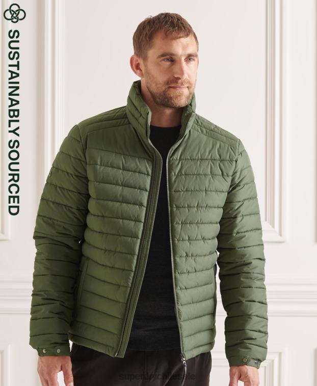 hombres Superdry verde chaqueta fuji sin capucha studios 2R68Z4678