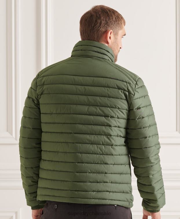 hombres Superdry verde chaqueta fuji sin capucha studios 2R68Z4678