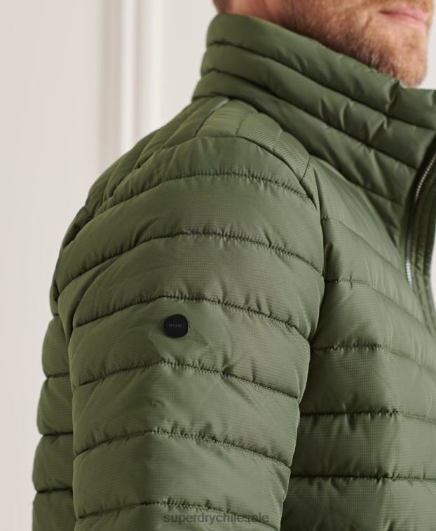 hombres Superdry verde chaqueta fuji sin capucha studios 2R68Z4678