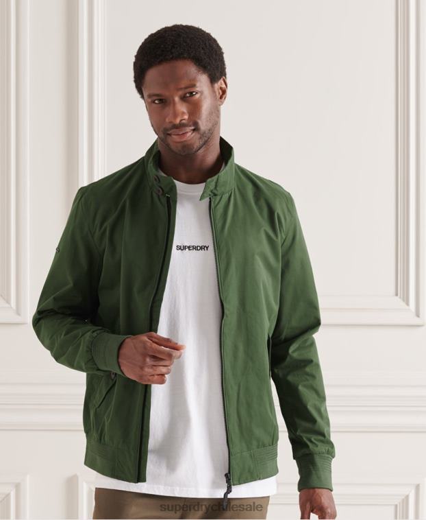 hombres Superdry verde chaqueta harrington icónica 2R68Z4614