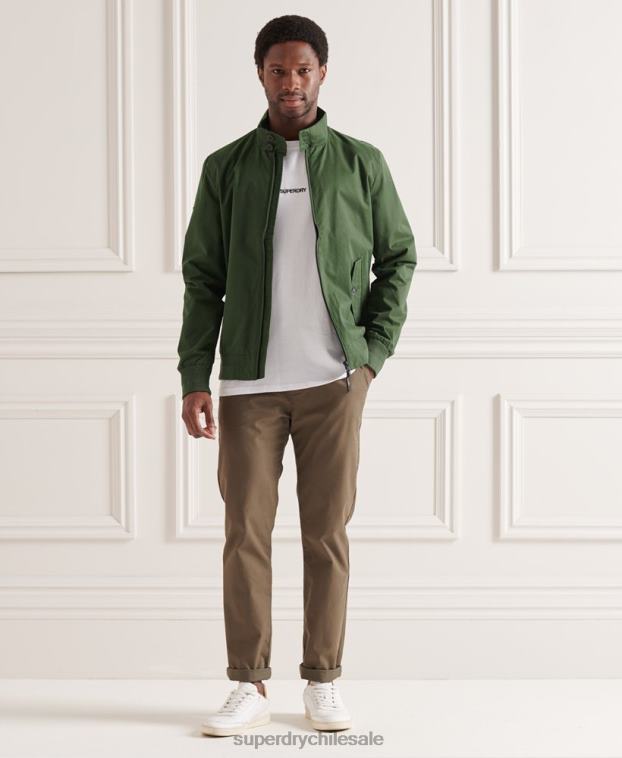 hombres Superdry verde chaqueta harrington icónica 2R68Z4614