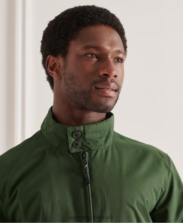 hombres Superdry verde chaqueta harrington icónica 2R68Z4614