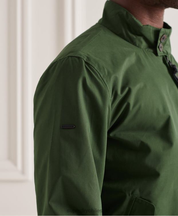 hombres Superdry verde chaqueta harrington icónica 2R68Z4614