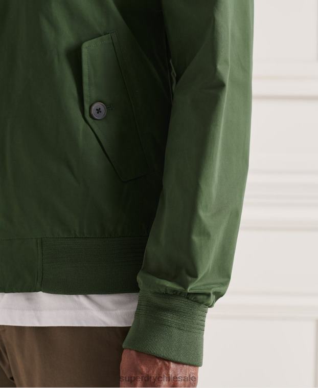 hombres Superdry verde chaqueta harrington icónica 2R68Z4614
