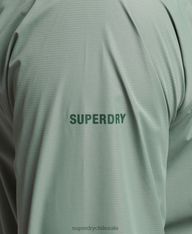 hombres Superdry verde chaqueta impermeable 2R68Z4635