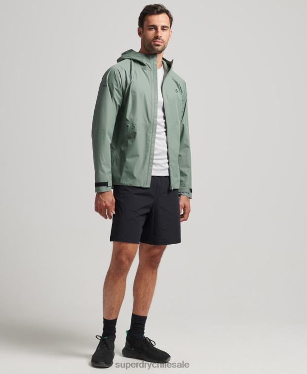 hombres Superdry verde chaqueta impermeable 2R68Z4635