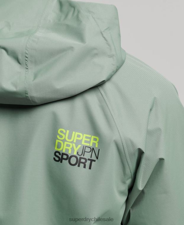 hombres Superdry verde chaqueta impermeable 2R68Z961