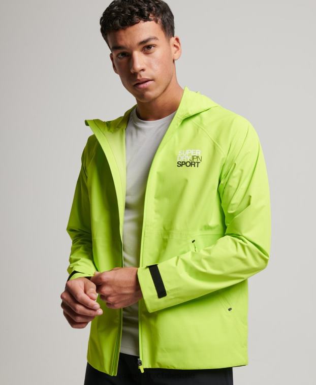 hombres Superdry verde chaqueta impermeable 2R68Z962
