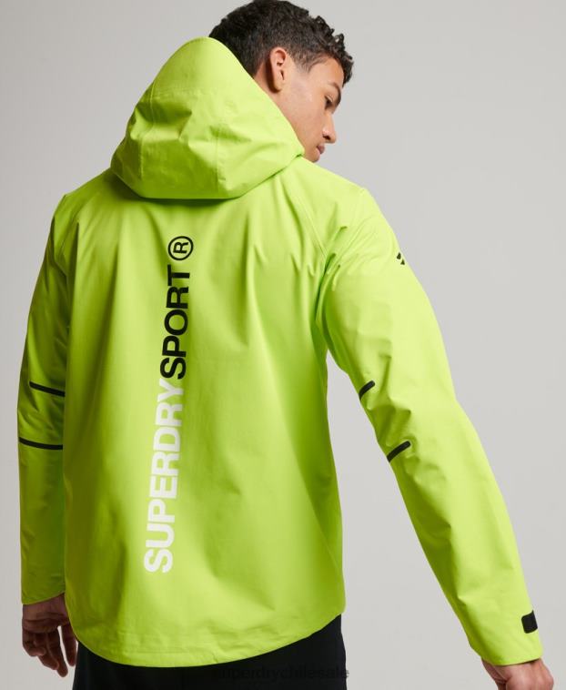 hombres Superdry verde chaqueta impermeable 2R68Z962