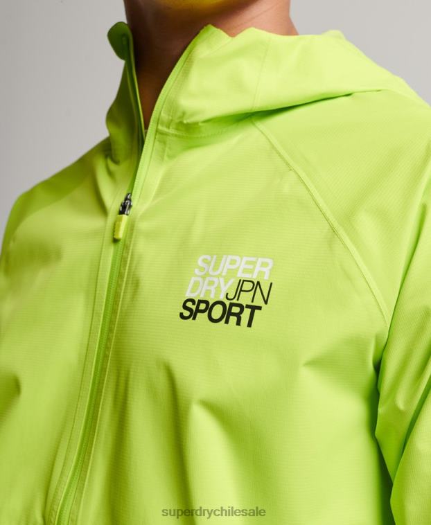 hombres Superdry verde chaqueta impermeable 2R68Z962