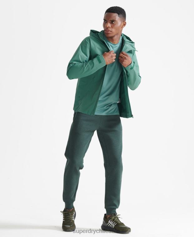 hombres Superdry verde chaqueta impermeable tren asimétrica 2R68Z5399