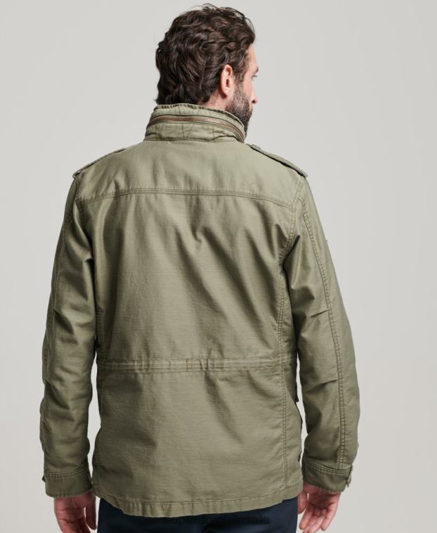 hombres Superdry verde chaqueta militar m65 2R68Z908