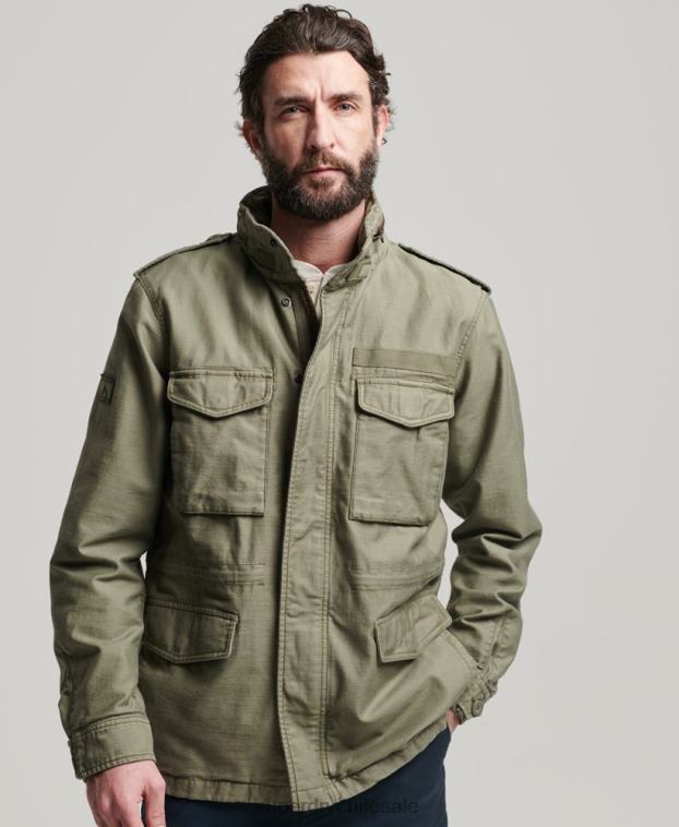hombres Superdry verde chaqueta militar m65 2R68Z908
