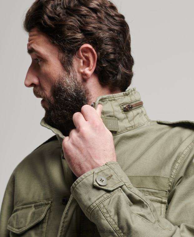 hombres Superdry verde chaqueta militar m65 2R68Z908