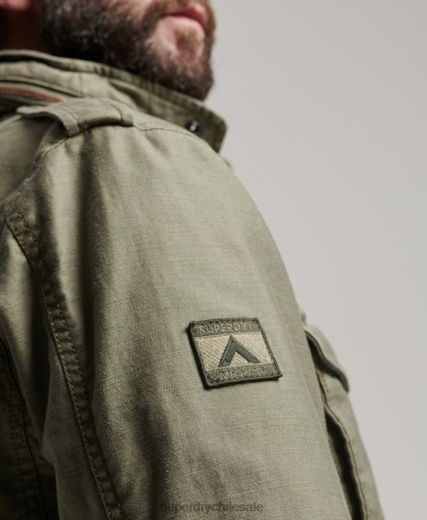 hombres Superdry verde chaqueta militar m65 2R68Z908