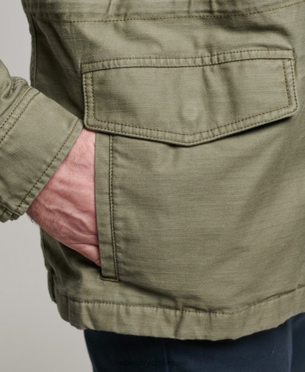 hombres Superdry verde chaqueta militar m65 2R68Z908