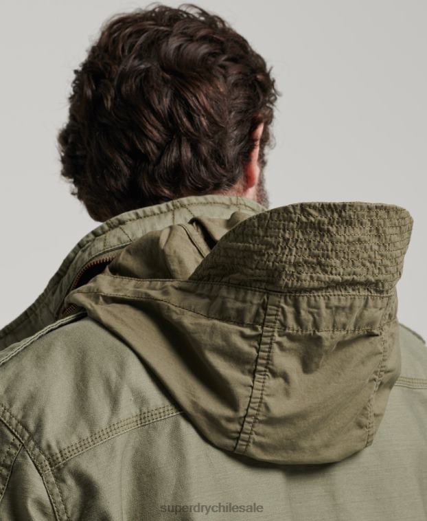 hombres Superdry verde chaqueta militar m65 2R68Z908