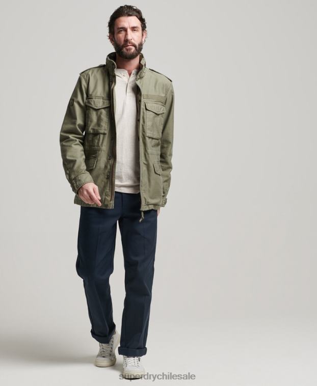 hombres Superdry verde chaqueta militar m65 2R68Z908