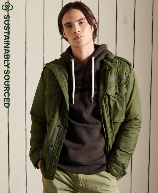 hombres Superdry verde chaqueta militar m-65 2R68Z4495