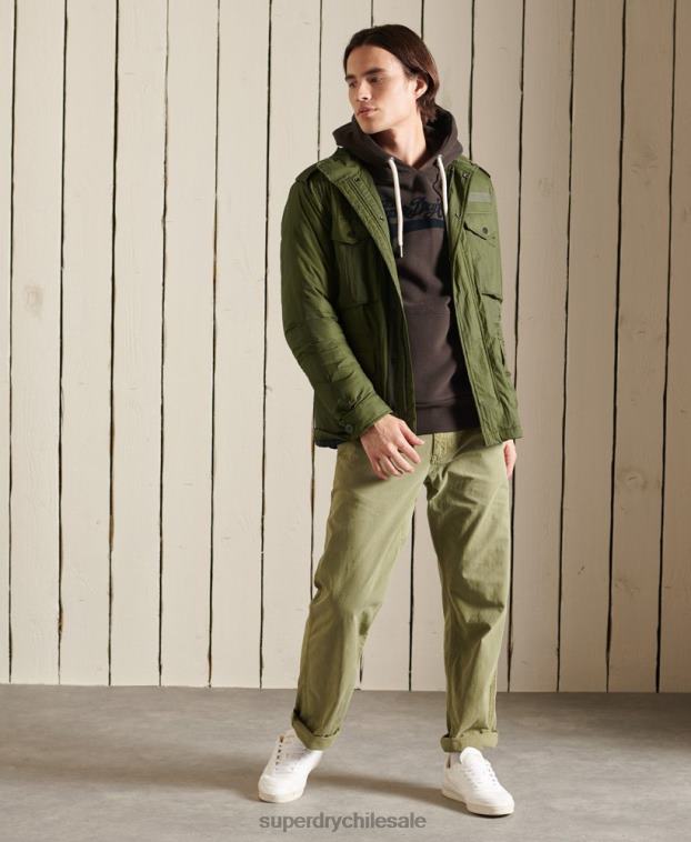 hombres Superdry verde chaqueta militar m-65 2R68Z4495