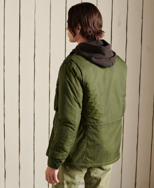 hombres Superdry verde chaqueta militar m-65 2R68Z4495