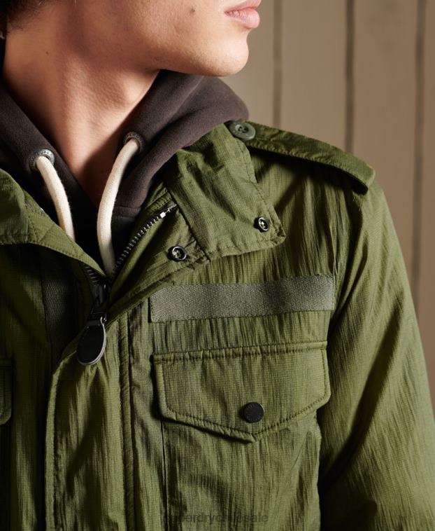 hombres Superdry verde chaqueta militar m-65 2R68Z4495