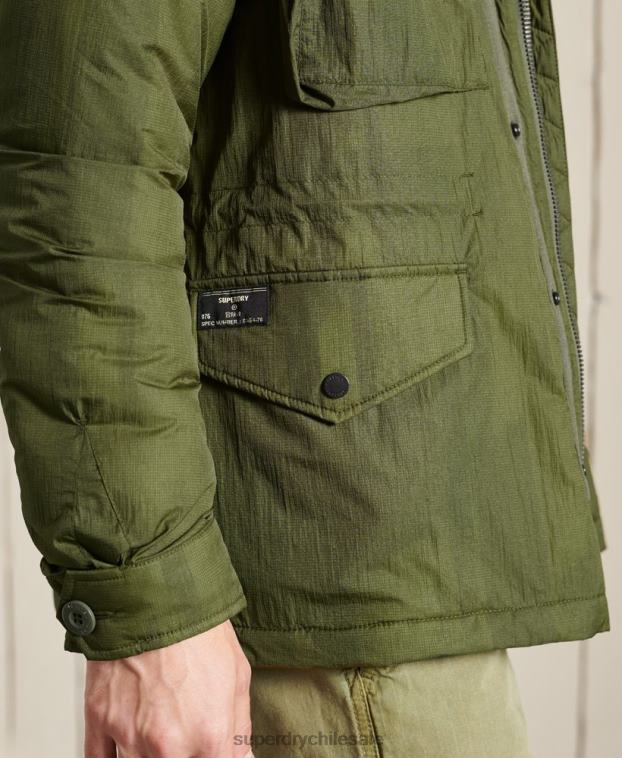 hombres Superdry verde chaqueta militar m-65 2R68Z4495