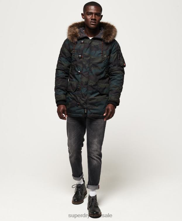 hombres Superdry verde chaqueta parka 2R68Z1134