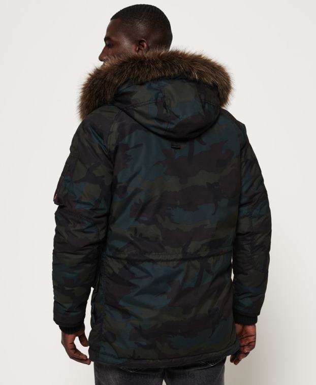 hombres Superdry verde chaqueta parka 2R68Z1134
