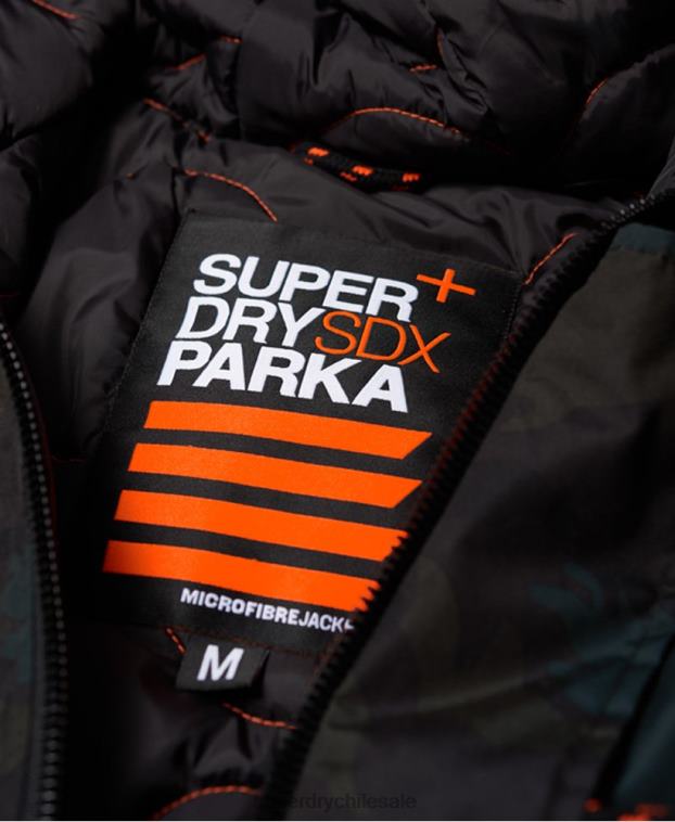 hombres Superdry verde chaqueta parka 2R68Z1134
