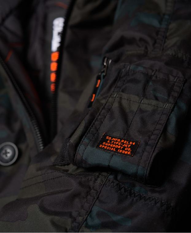 hombres Superdry verde chaqueta parka 2R68Z1134