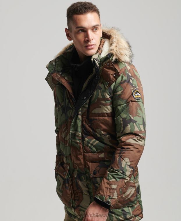 hombres Superdry verde parka de expedición sd 2R68Z4775