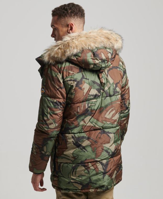 hombres Superdry verde parka de expedición sd 2R68Z4775