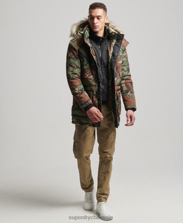 hombres Superdry verde parka de expedición sd 2R68Z4775